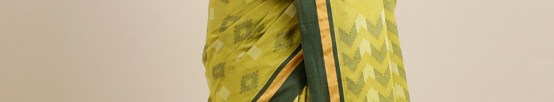 Buy The Chennai Silks Green & Gold Toned Woven Design Zari Pure Cotton ...