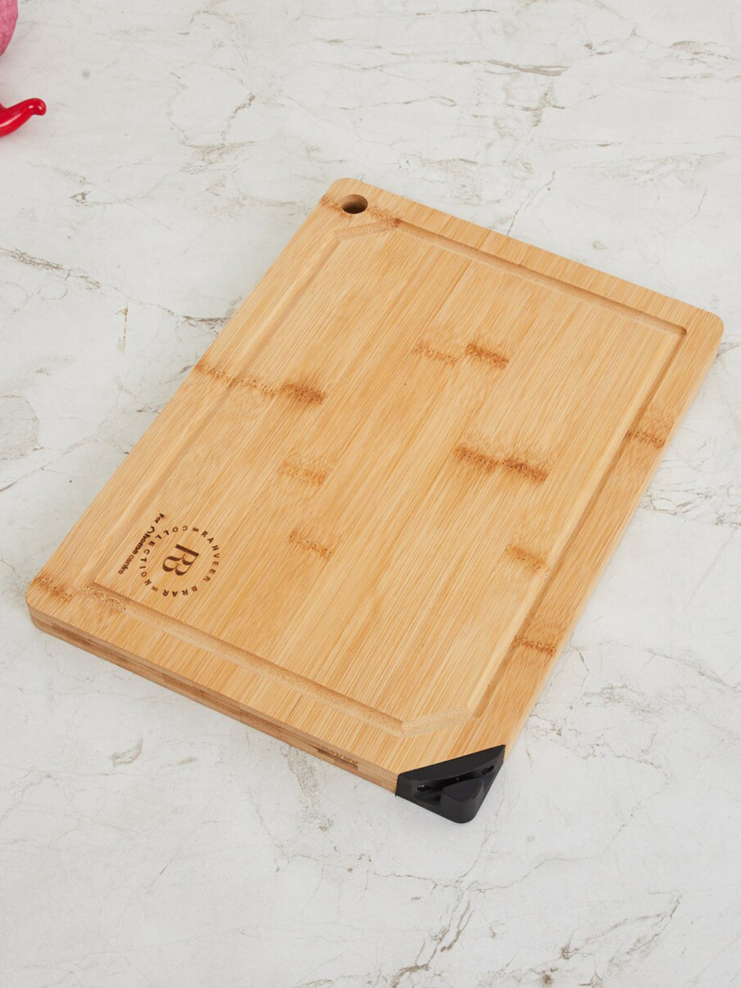 Buy Home Centre Brown Tranquil Chopping Board With Knife Sharpener