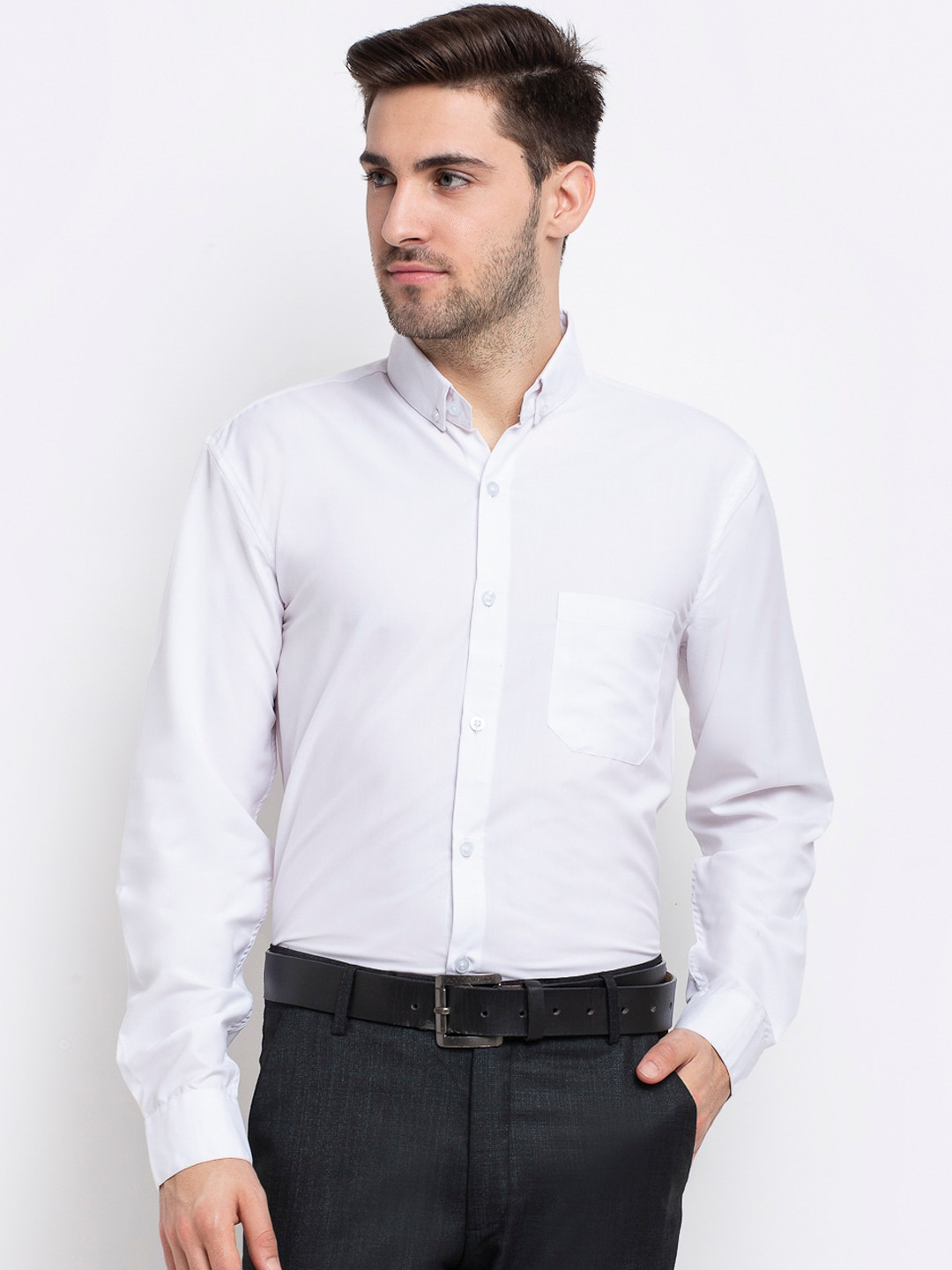 Buy JAINISH Men White Opaque Formal Shirt Shirts for Men 15437174