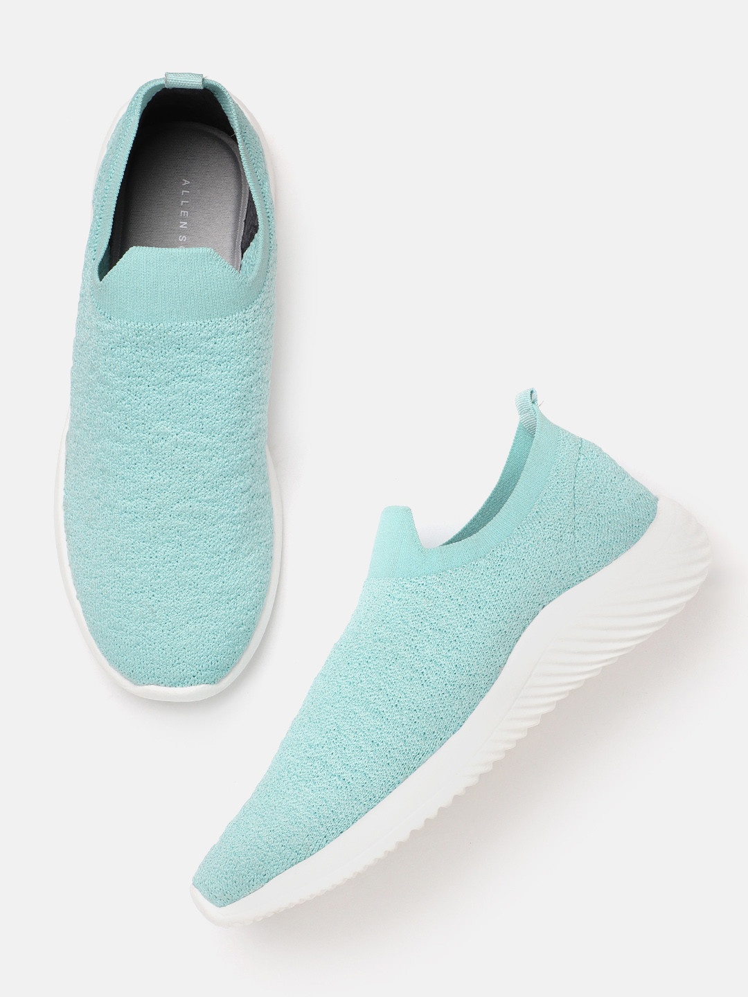 Buy Allen Solly Women Sea Green Knitted Slip On Sneakers Casual Shoes