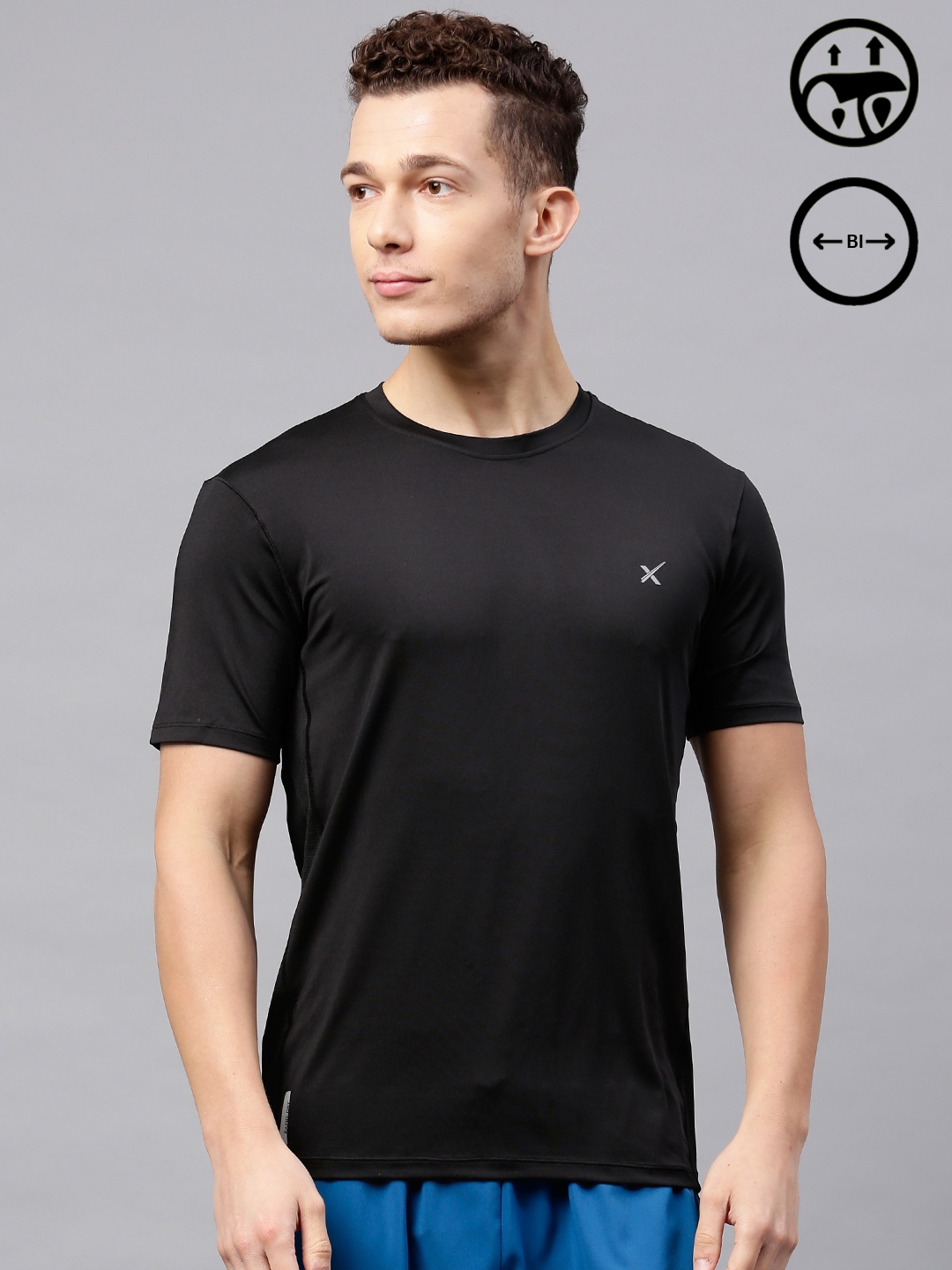 Buy HRX By Hrithik Roshan Men Black Solid Round Neck Active RAPID DRY T ...