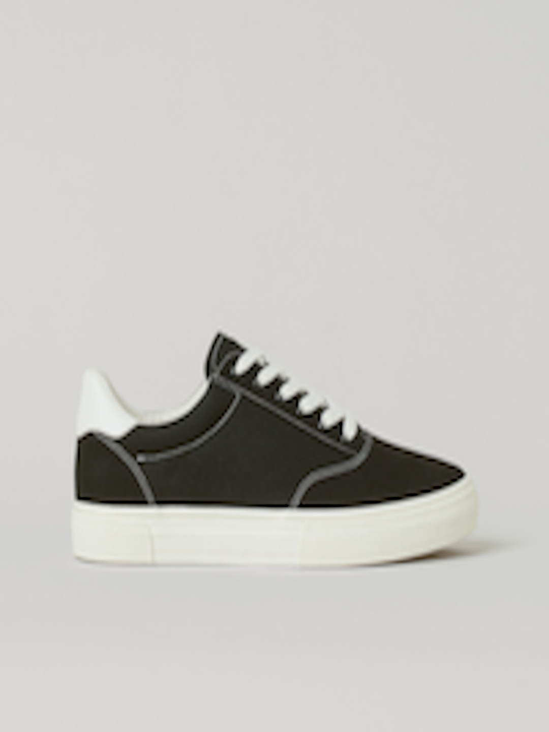 Buy H&M Women Black Solid Canvas Trainers - Casual Shoes for Women ...