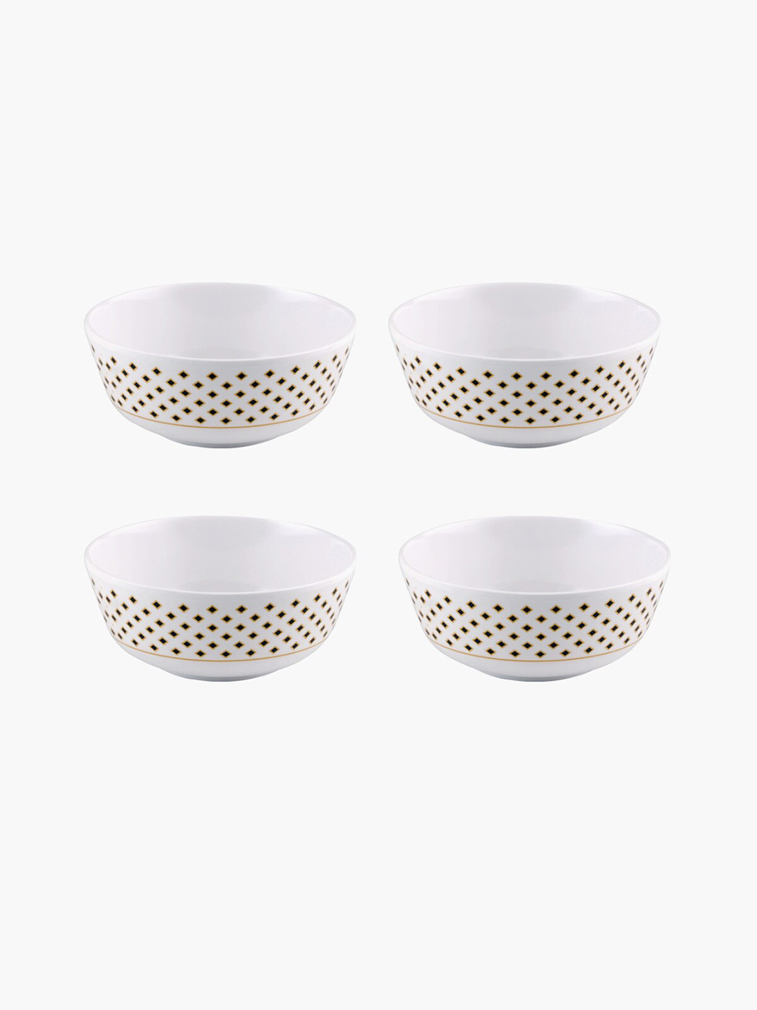 Buy Home Centre Set Of 4 White Printed Melamine Cereal Bowls