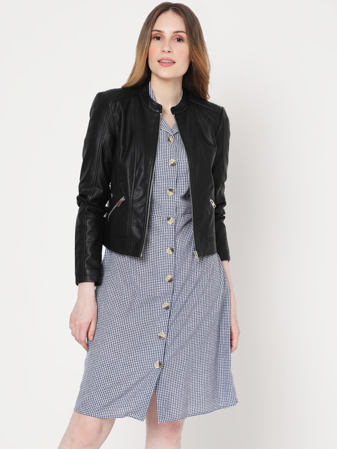 Buy Vero Moda Women Black Longline Tailored Jacket With Patchwork
