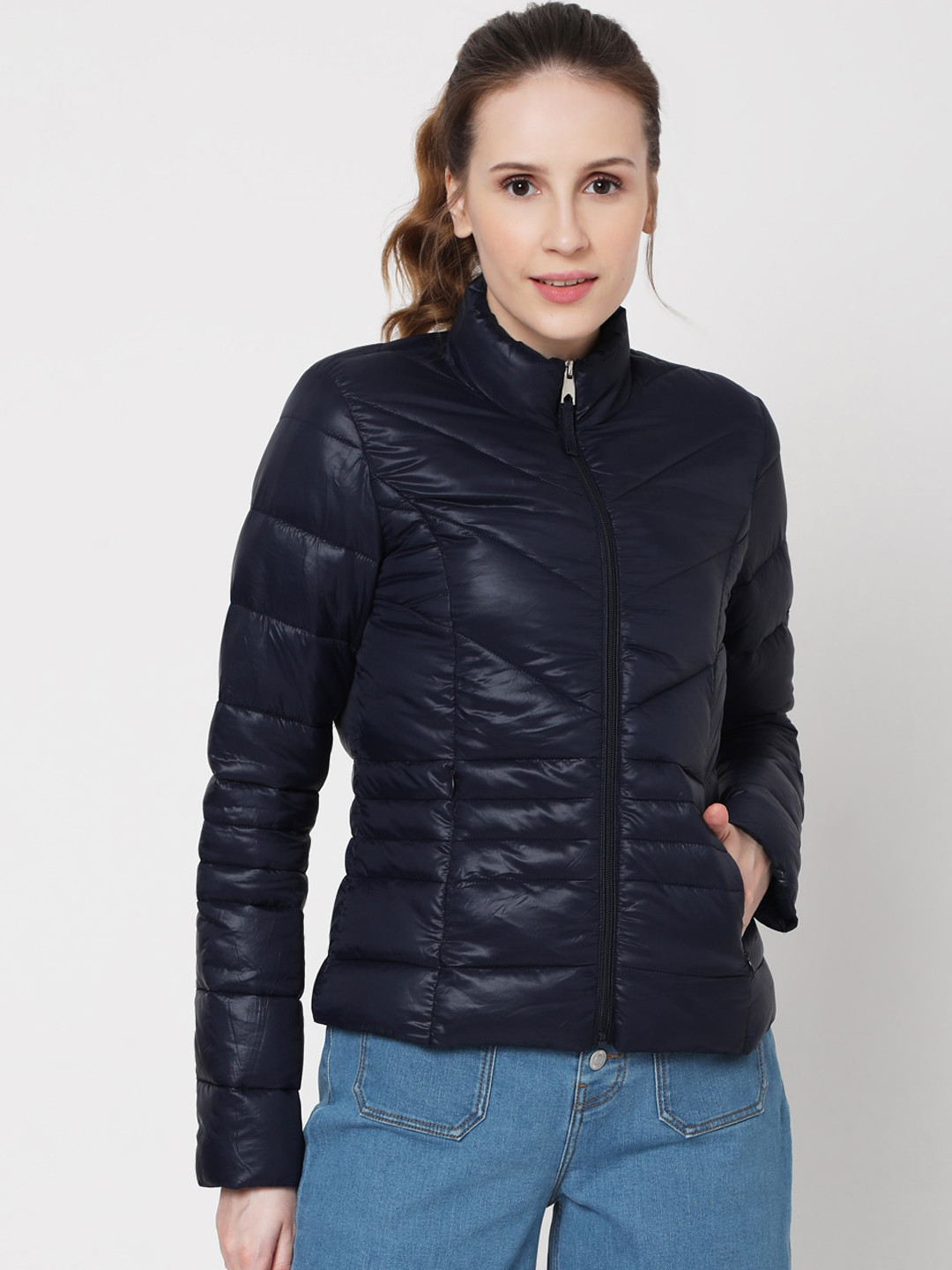 Buy Vero Moda Women Blue Biker Jacket Jackets for Women 15453414 Myntra