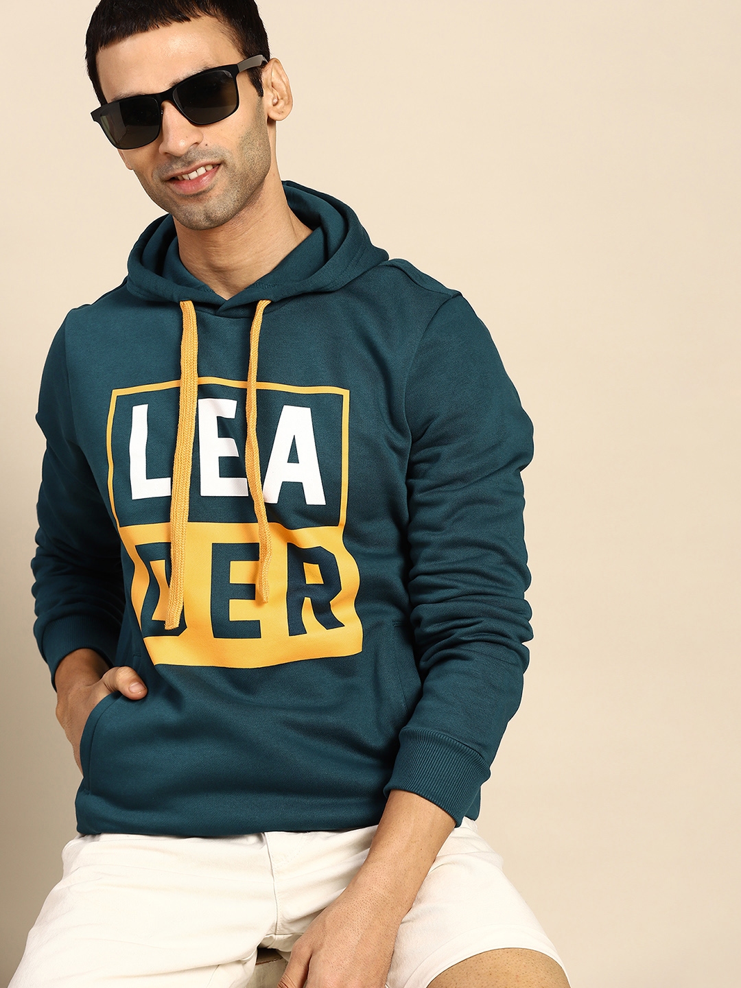 Buy United Colors Of Benetton Men Teal Blue & Yellow Printed Sweatshirt - Sweatshirts for Men