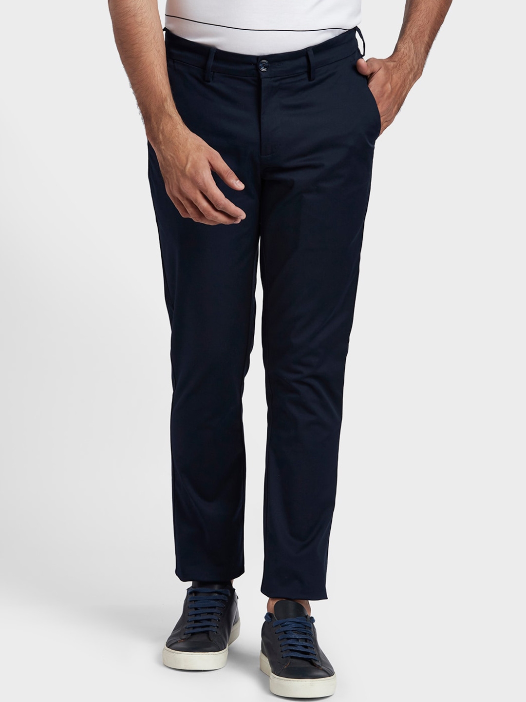 Buy ColorPlus Men Blue Chinos Trousers - Trousers for Men 15460688 | Myntra