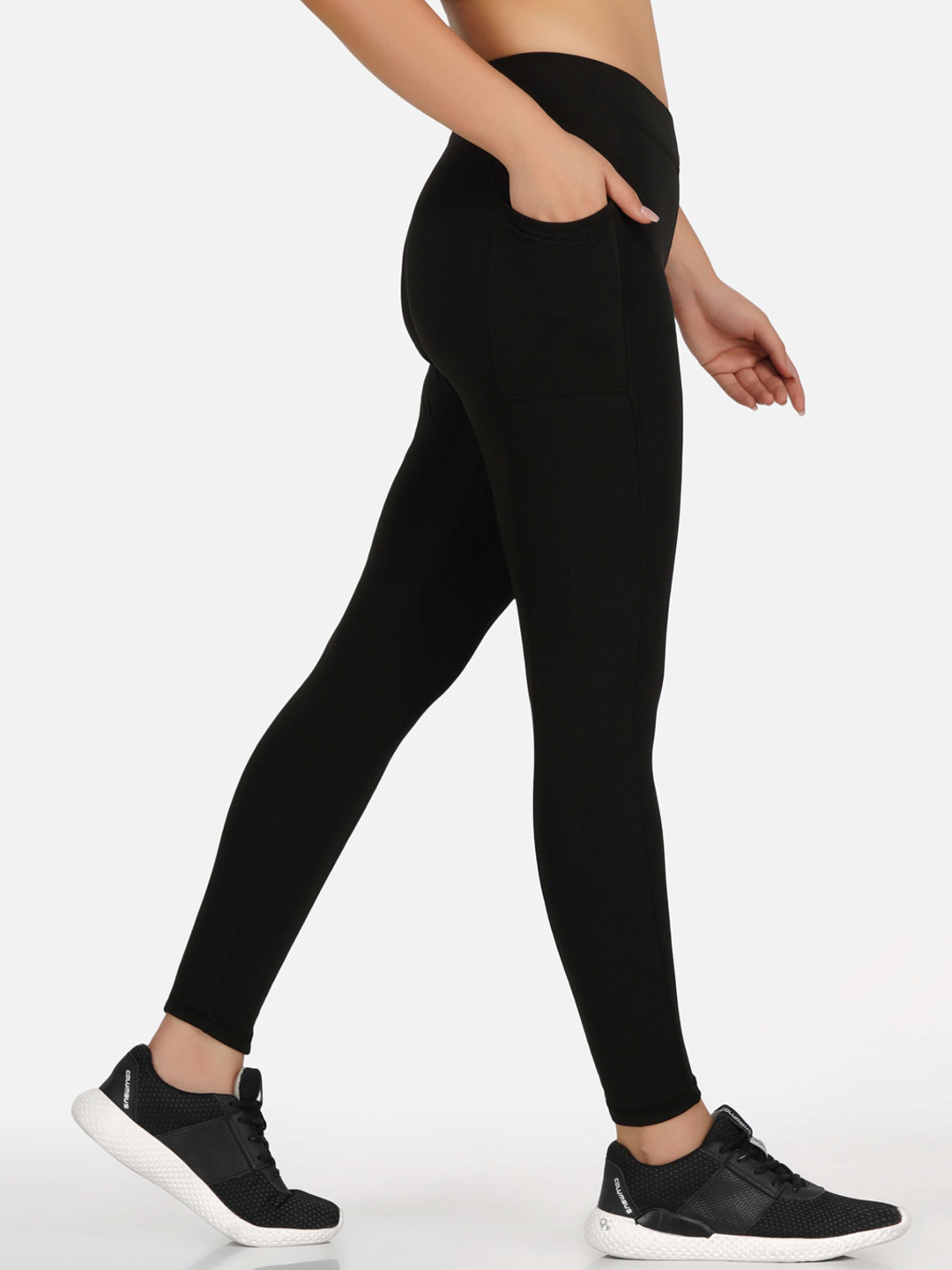 Buy NEU LOOK FASHION Women Black Solid Gym Tights Tights for Women