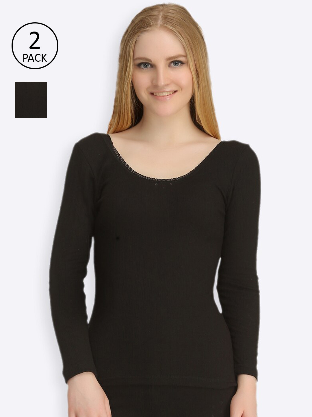 Buy Kanvin Women Pack Of 2 Black Thermal Top TNEW2150BK2150 Thermal