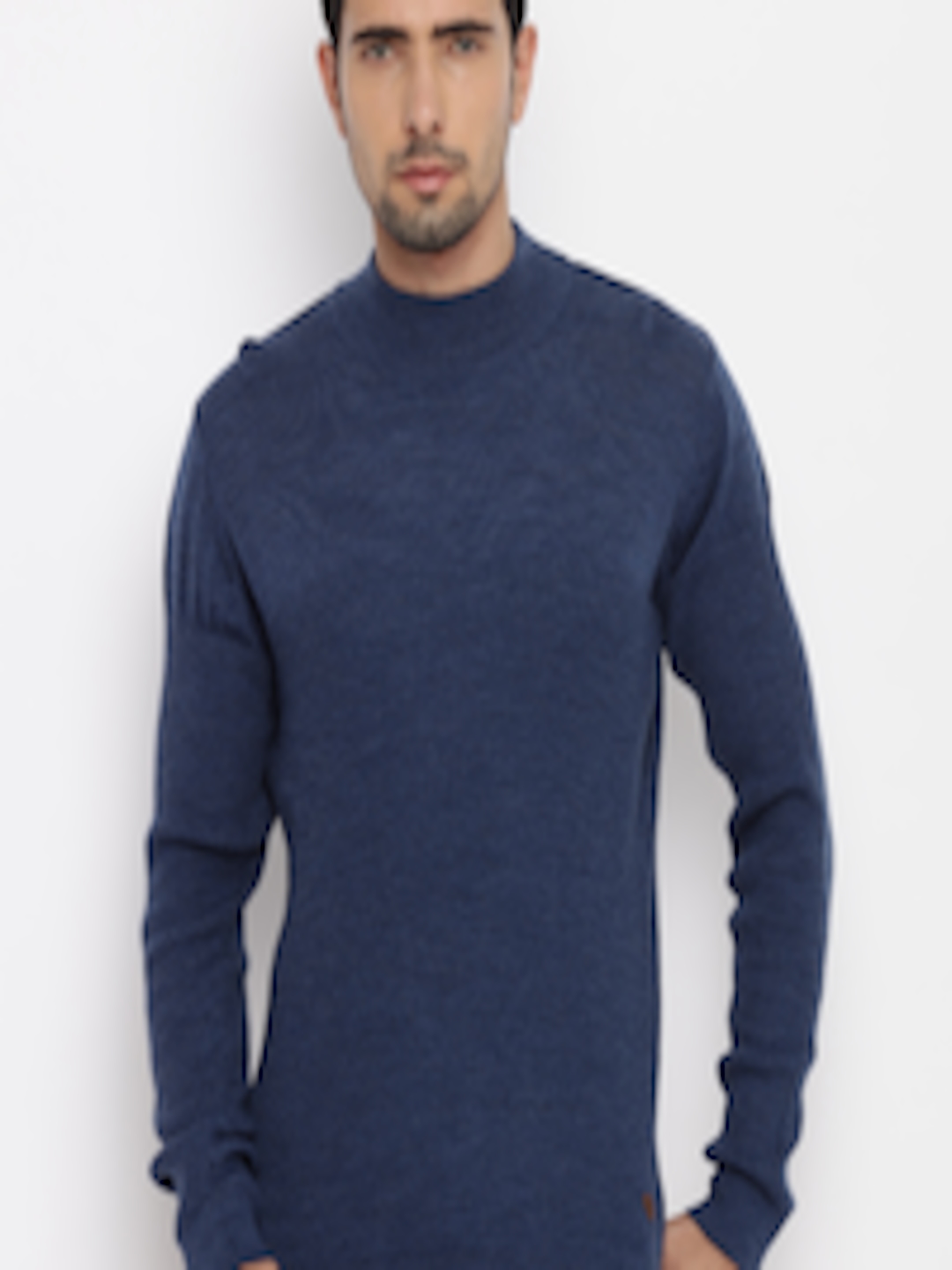 Buy Raymond Men Blue Solid Sweater - Sweaters for Men 1546654 | Myntra