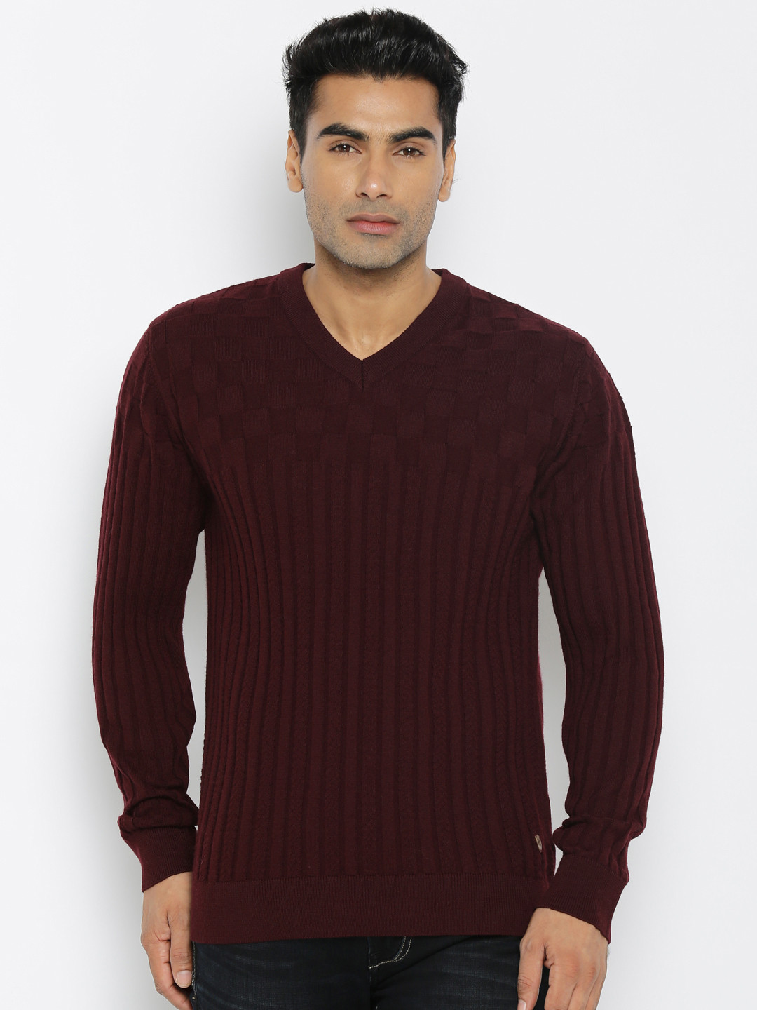 Buy Raymond Men Maroon Sweater Sweaters for Men 1546845 Myntra