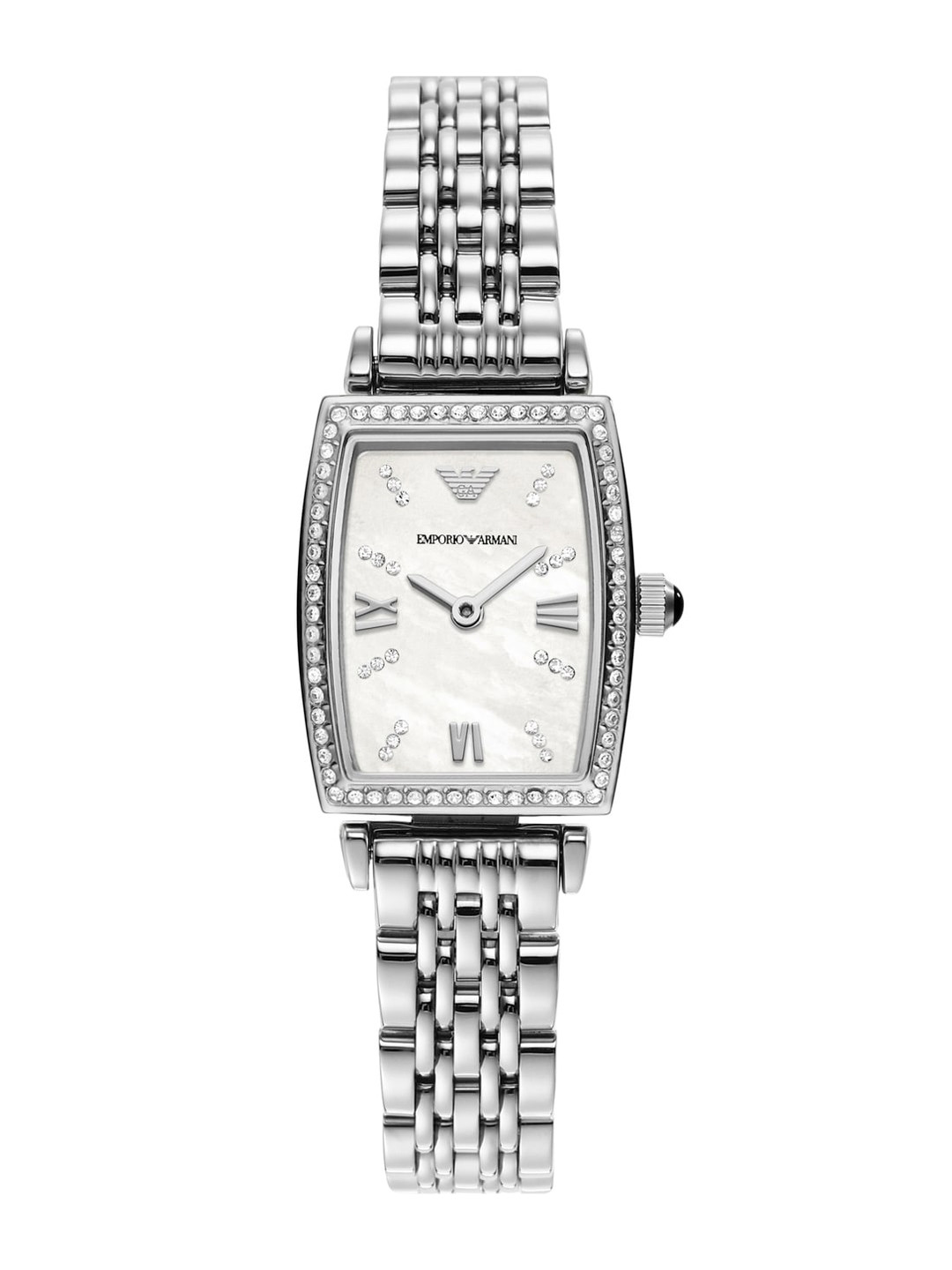 Buy Emporio Armani Women White Embellished Dial Bracelet Style Straps