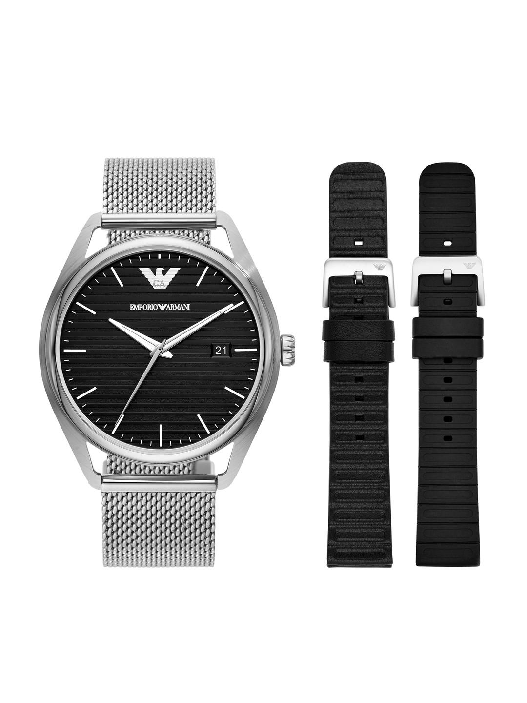 Emporio Armani Dress Analog Blue Dial Silver Steel Strap Watch For Men - AR8033