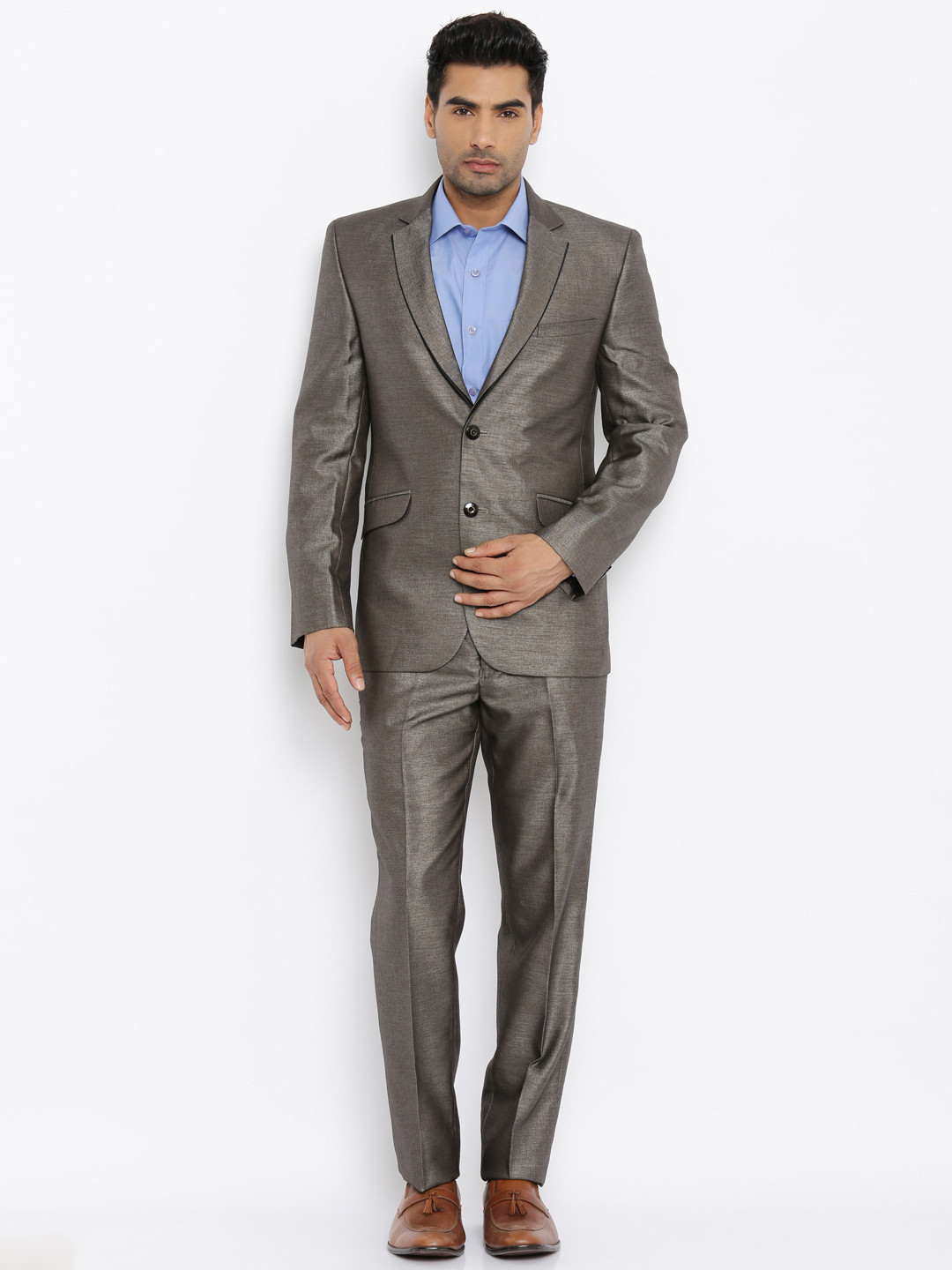 Buy Raymond Grey Single Breasted Formal Suit Suits for Men 1546864