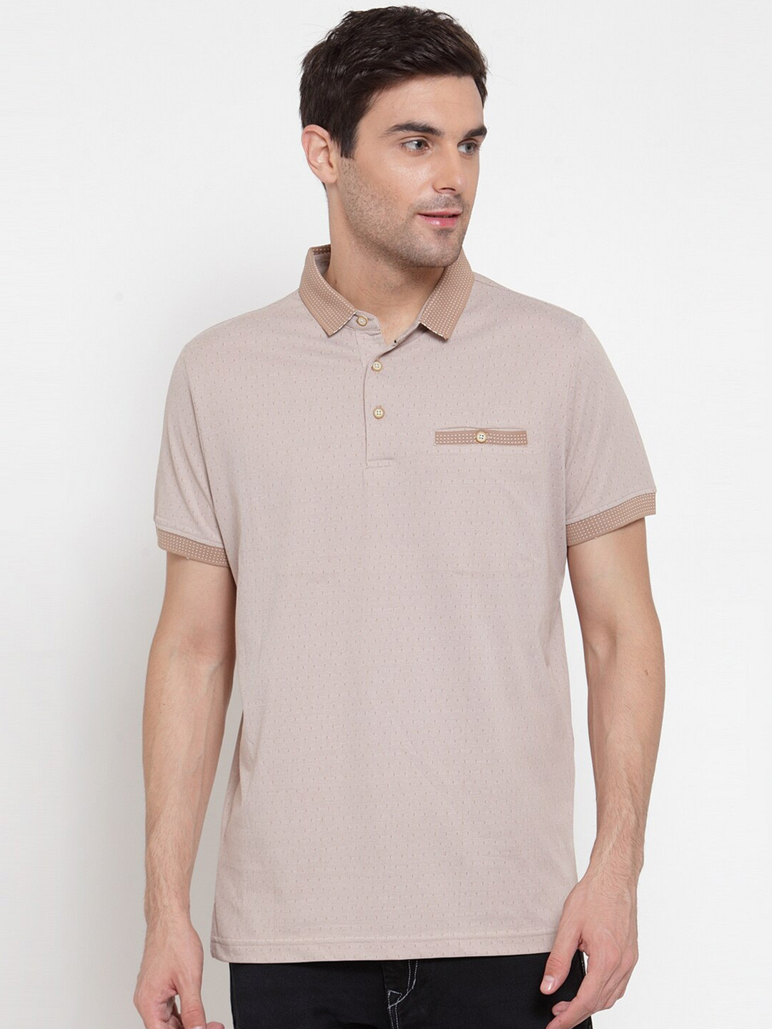 Buy CONFIDENCE Men Brown Polo Collar Pocket T Shirt Tshirts for Men
