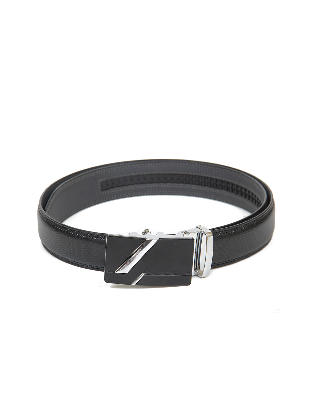 Buy Calvadoss Men Black Textured Autoratch No Holes Belt Belts for