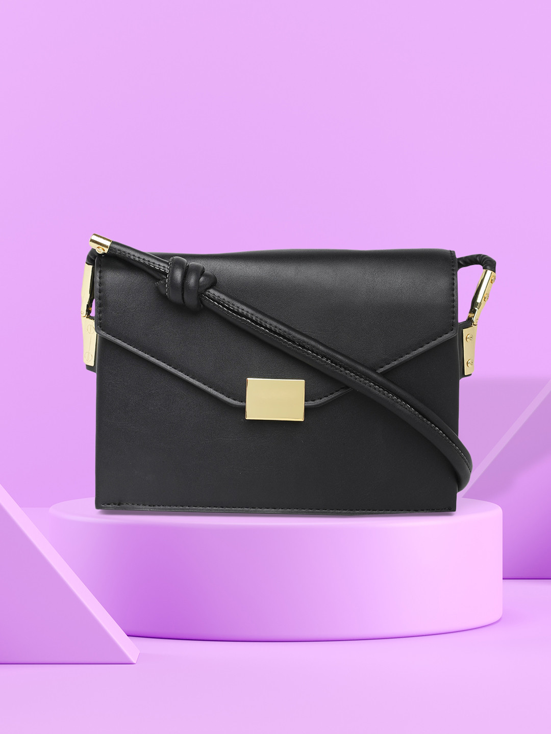 Buy 20Dresses Black Structured Sling Bag Handbags for Women 15474674