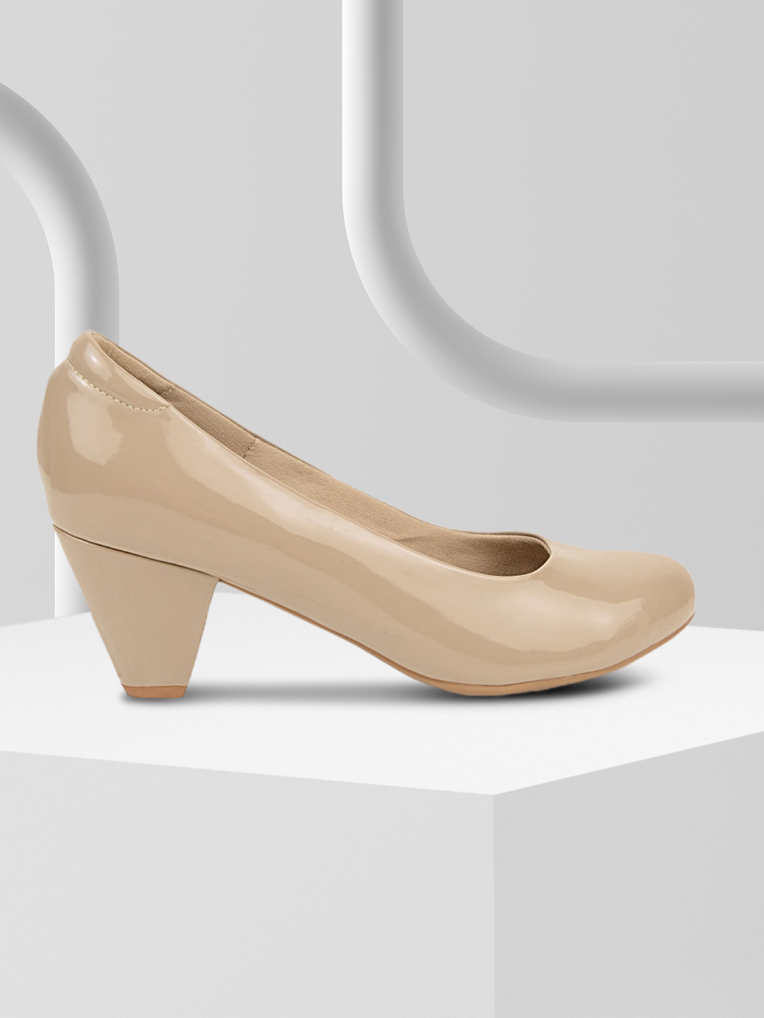 Buy Rocia Beige Block Pumps Heels for Women 15478102 Myntra
