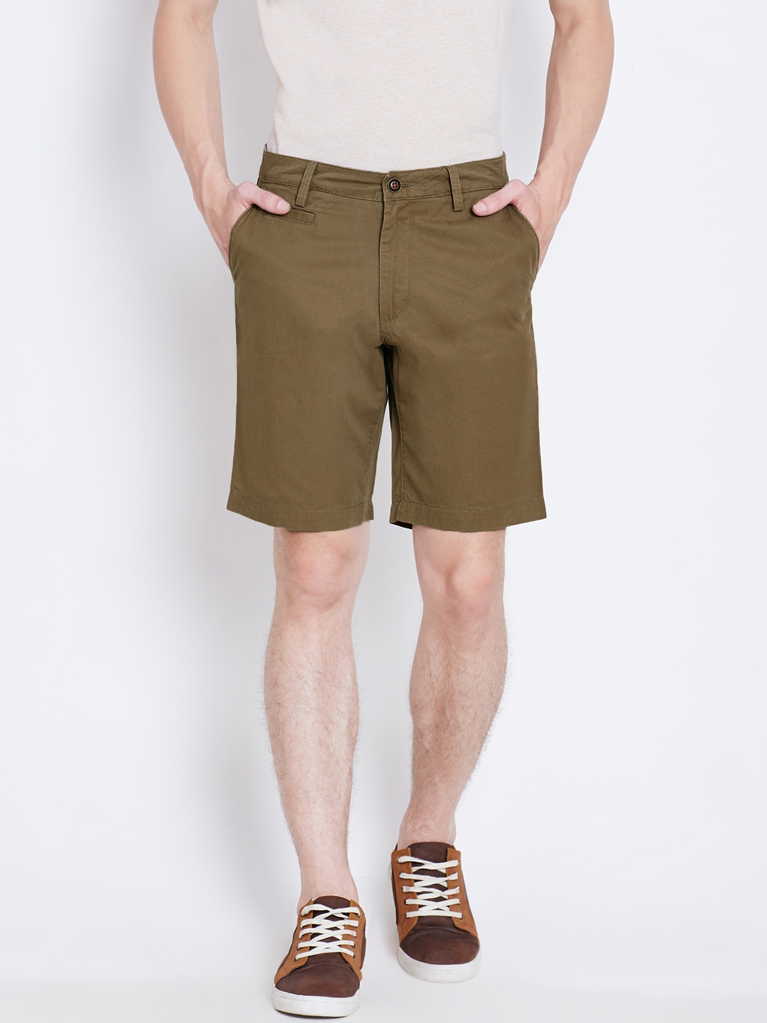 Buy Wills Lifestyle Men Brown Solid Slim Fit Regular Shorts - Shorts ...
