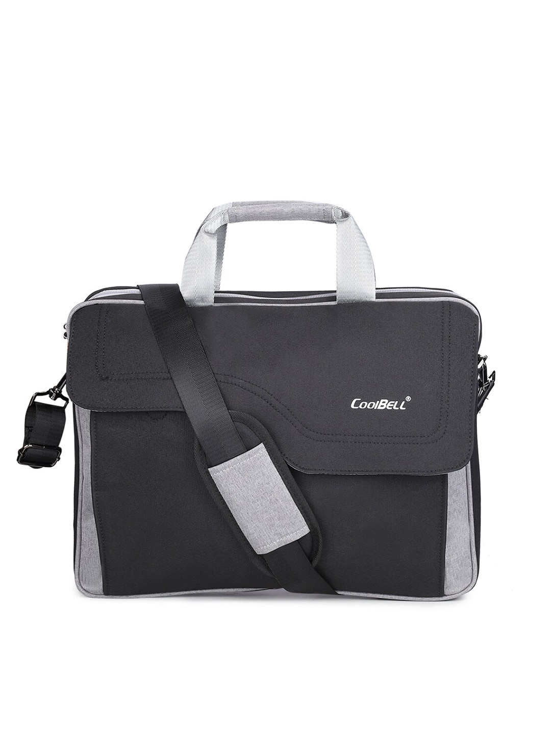 Buy CoolBELL Unisex Black & Grey Colourblocked Laptop Bag With