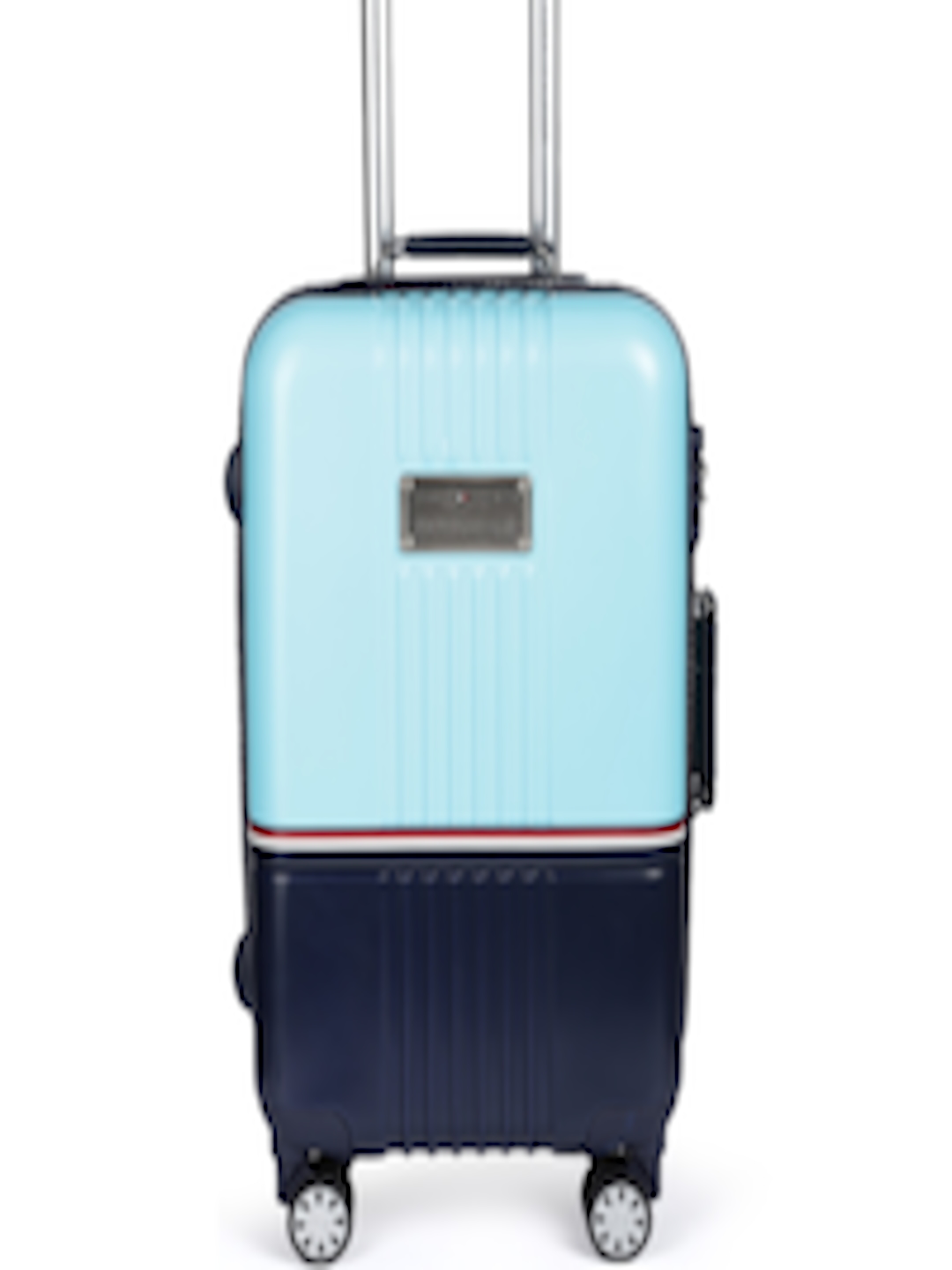 Buy Tommy Hilfiger Unisex Turquoise Blue & Navy Blue Hard Luggage ...
