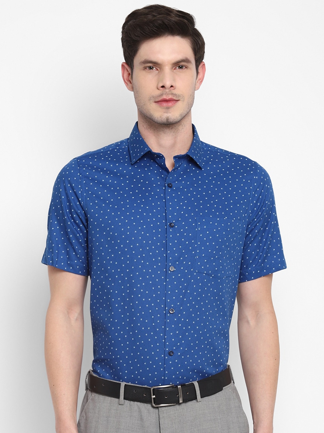 Buy Turtle Men Blue Printed Formal Shirt - Shirts for Men 15496962 | Myntra