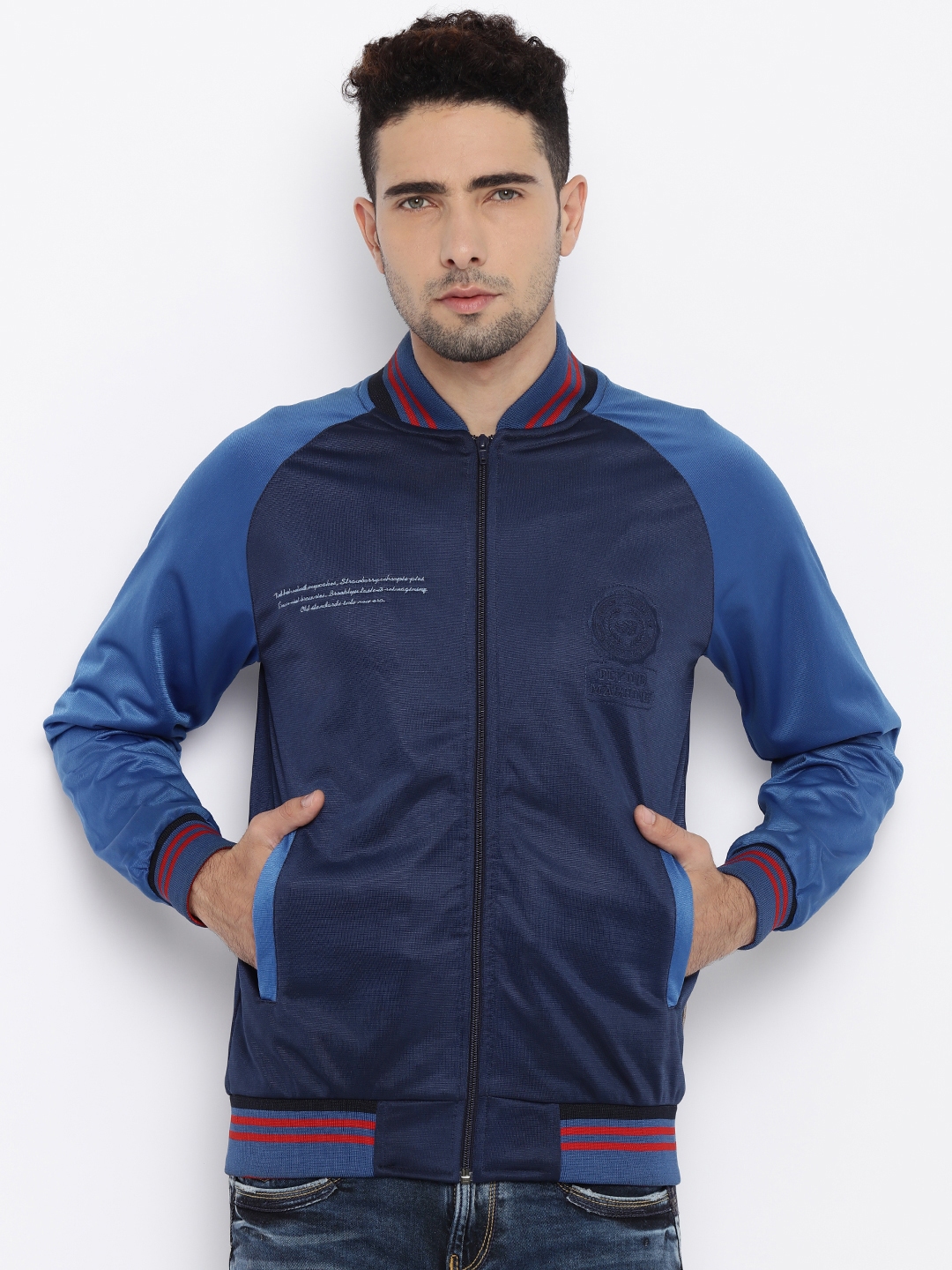 Buy Flying Machine Blue Colourblocked Jacket - Jackets for Men 1549822 ...