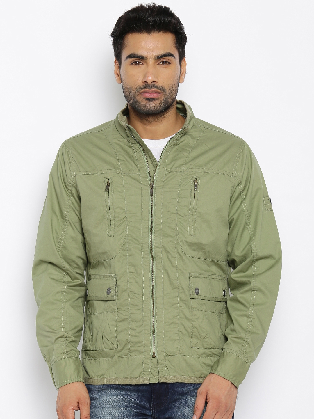 Buy Flying Machine Olive Green Quilted Jacket - Jackets for Men 1549837 ...