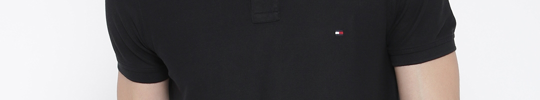 Buy Tommy Hilfiger Black Slim Fit Polo Pure Cotton T Shirt - Tshirts ...