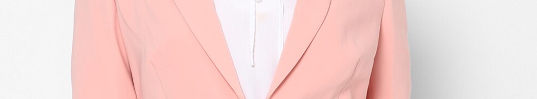 Buy Allen Solly Woman Pink Solid Single Breasted Formal Blazer ...