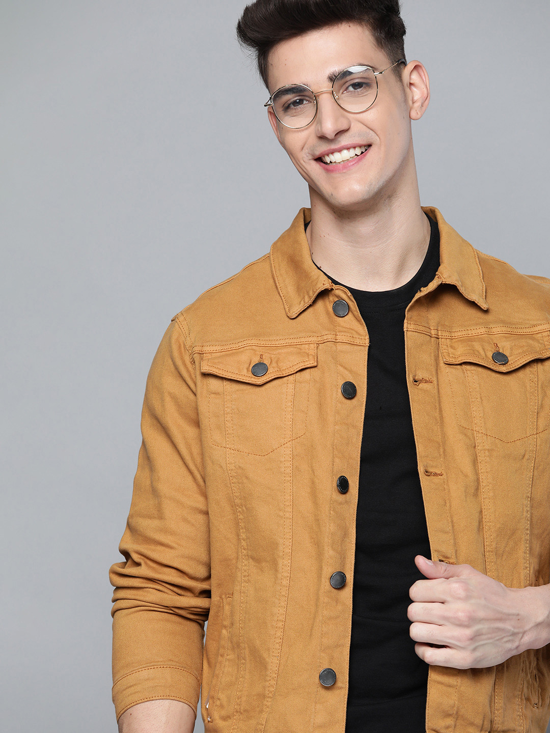 Buy Mast & Harbour Men Mustard Yellow Denim Jacket Jackets for Men