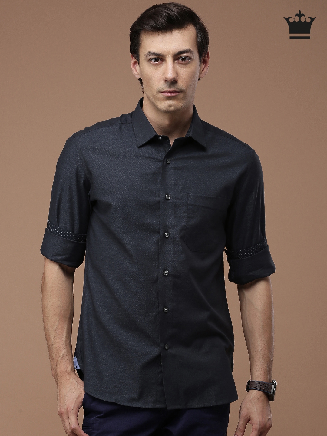 navy formal shirt mens
