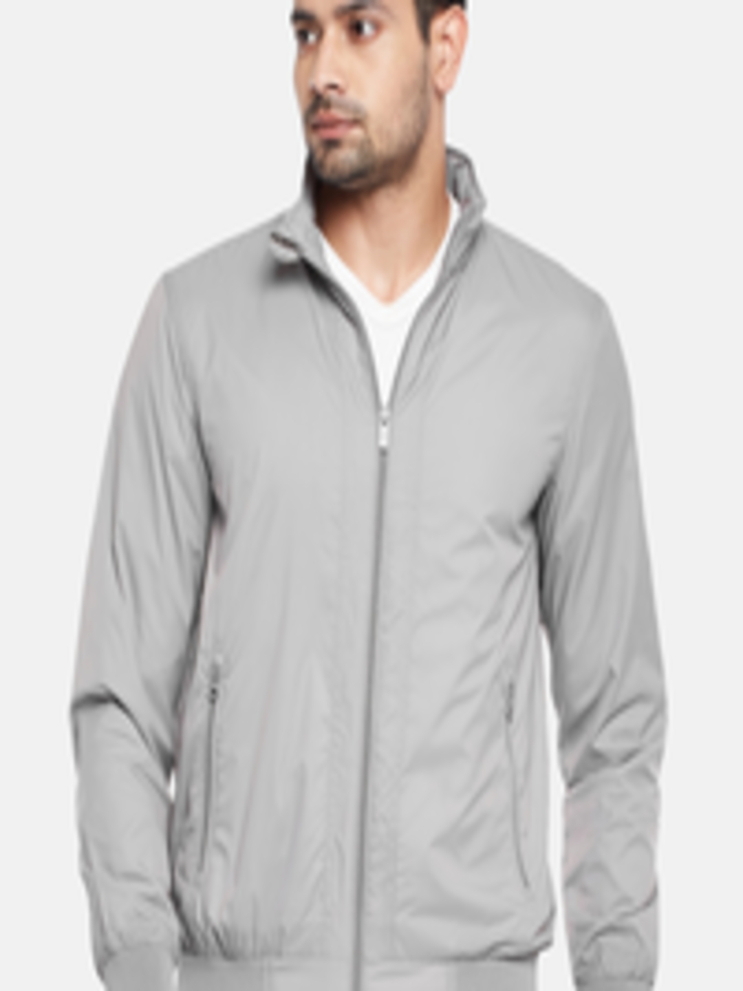 Buy BYFORD By Pantaloons Men Grey Bomber Jacket - Jackets for Men ...