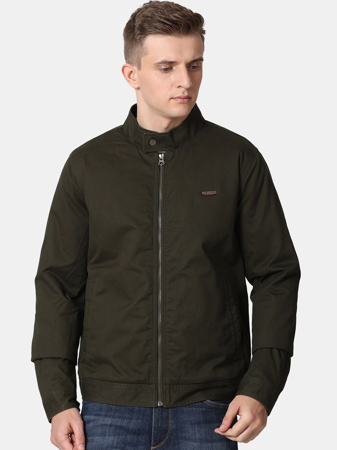 Buy T Base Men Olive Green Lightweight Tailored Jacket Jackets for