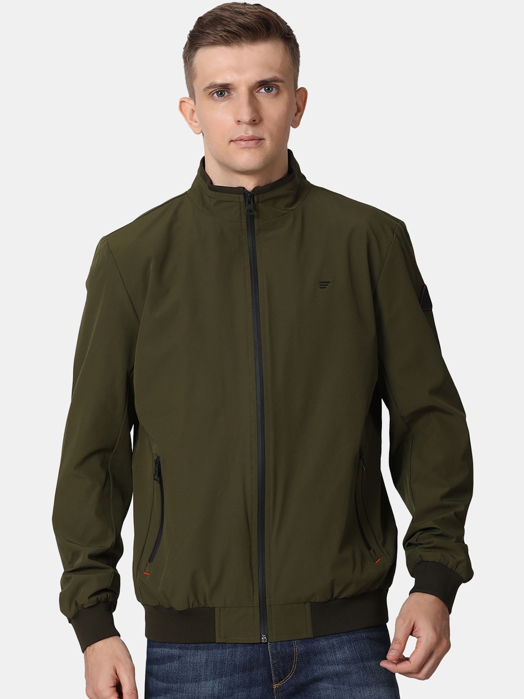 Buy T Base Men Olive Green Lightweight Biker Jacket - Jackets for Men ...