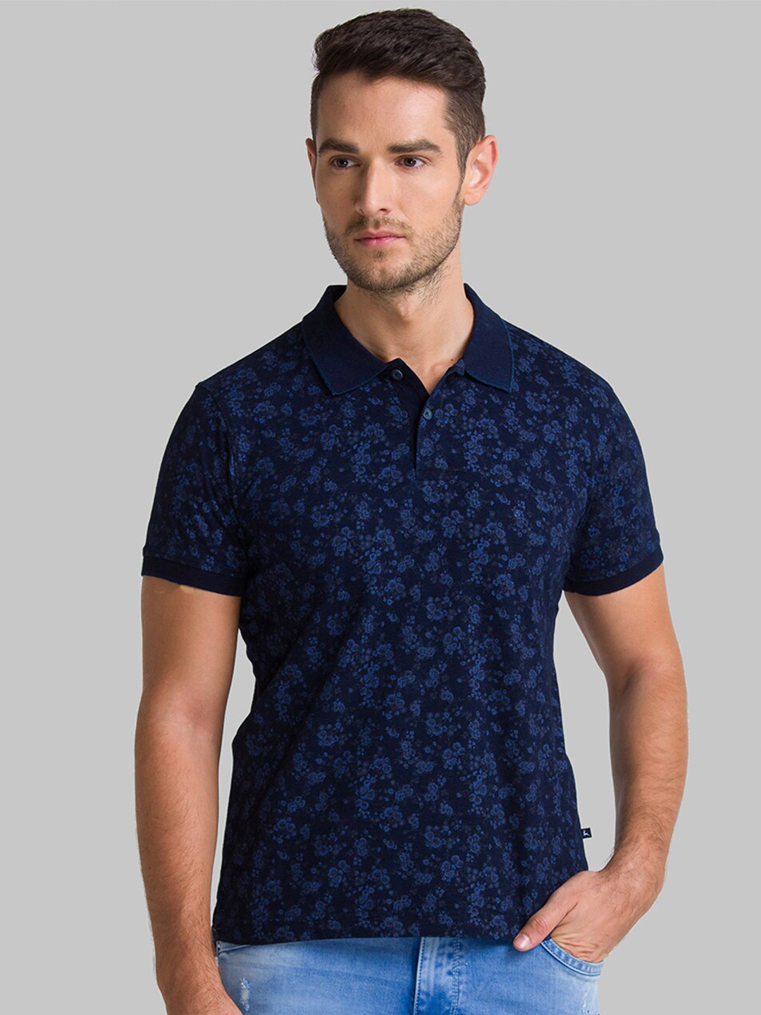 Buy Parx Men Blue Dyed Polo Collar Pockets T Shirt - Tshirts for Men ...