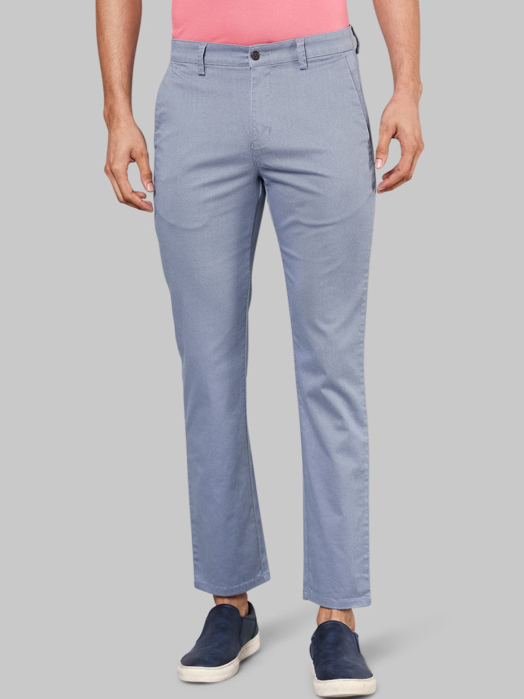 Buy Park Avenue Men Blue Solid Trousers - Trousers for Men 15528202 ...