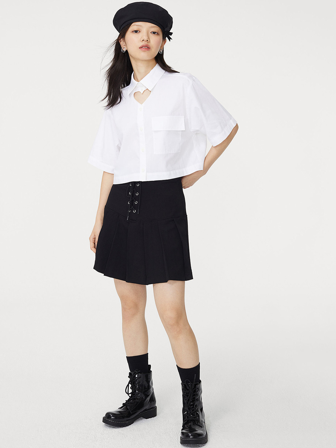 Buy H&M Women Black Lacing Detail Skirt Skirts for Women 15530858