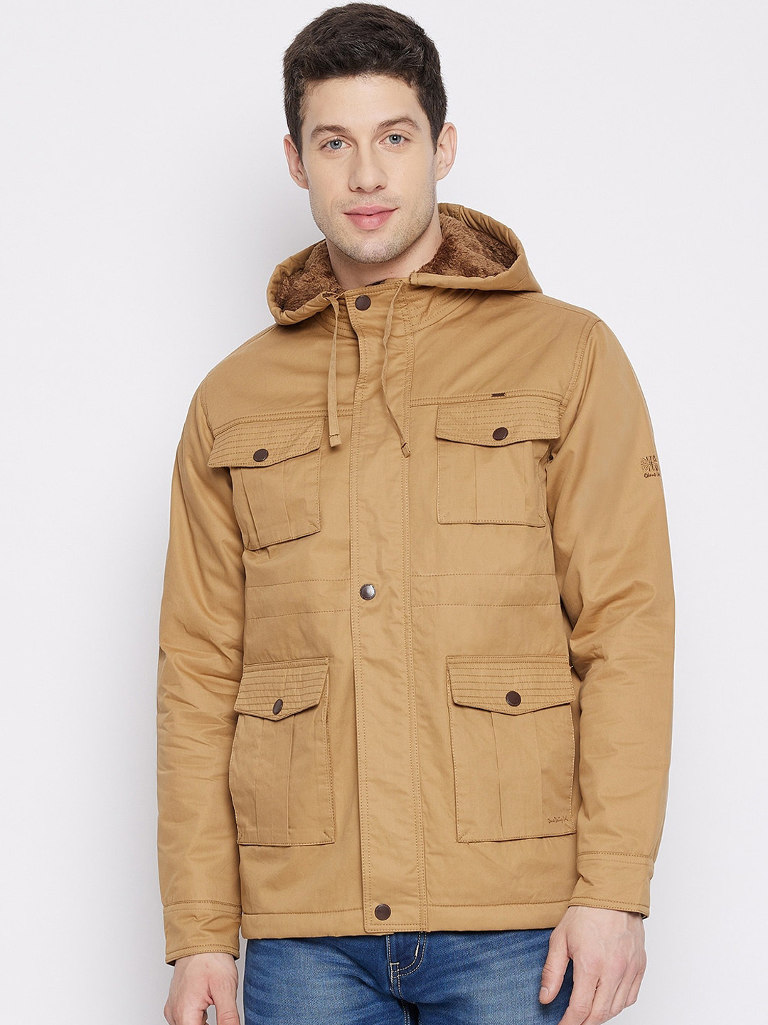 Buy Okane Men Khaki Lightweight Tailored Jacket Jackets for Men