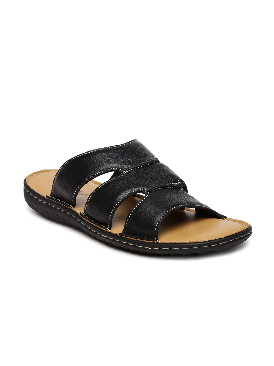 louis philippe men's leather sandals and floaters