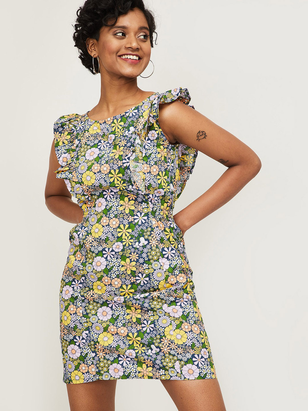 Buy Ginger By Lifestyle Pink Floral Sheath Dress Dresses for Women