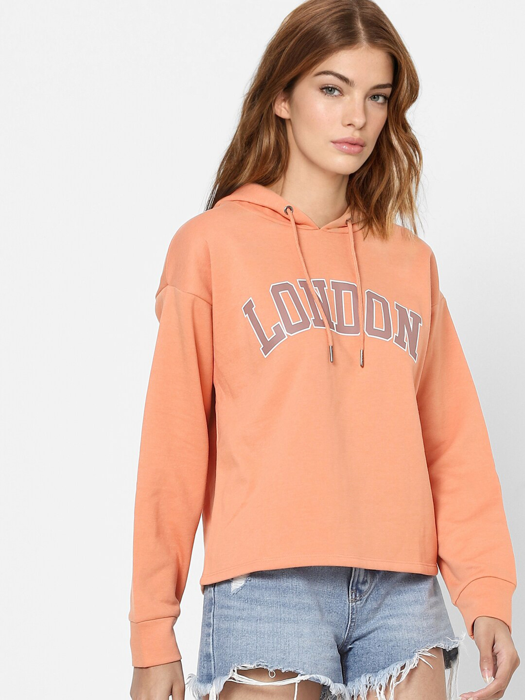 Orange sweatshirt ladies clearance