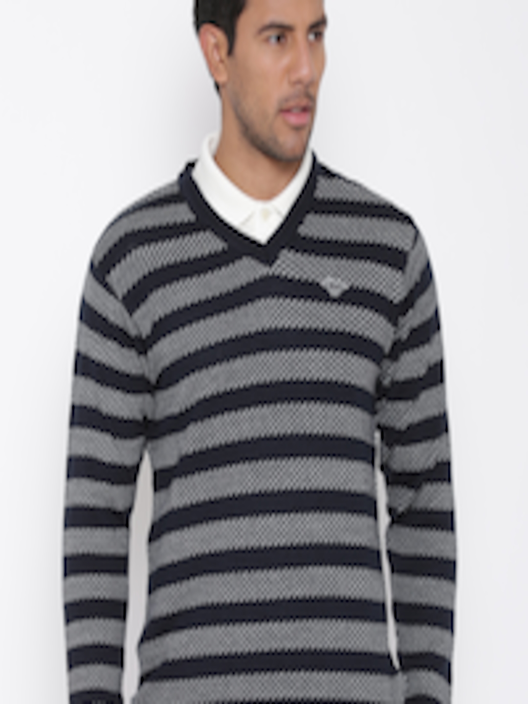 Buy Duke Stardust Men Navy & White Striped Sweater - Sweaters for Men ...