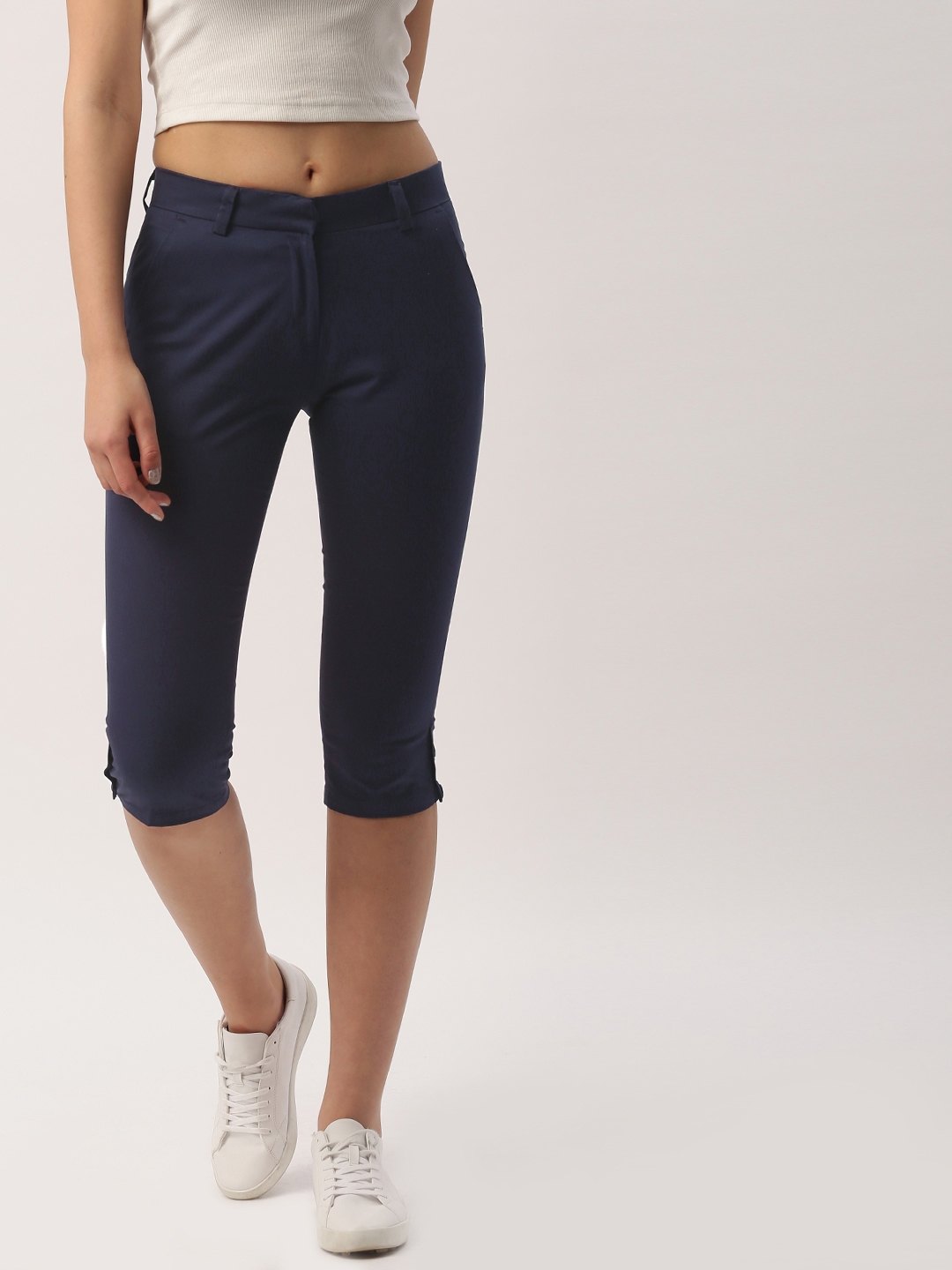 navy capris womens