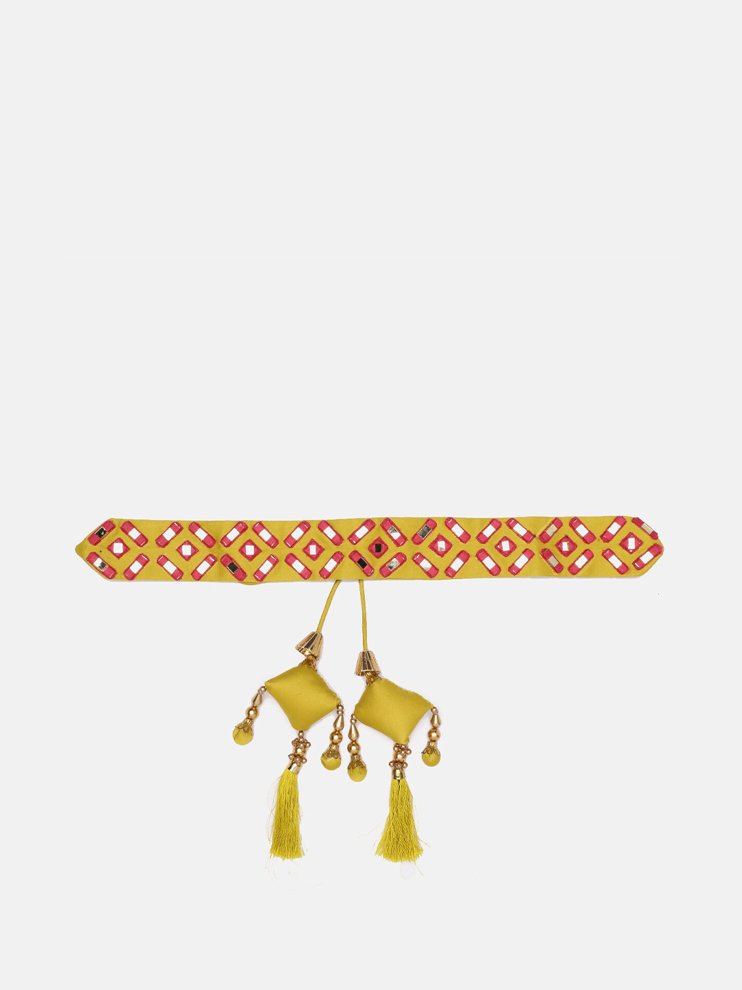 Buy Panchhi Lime Green Designer Mirror Work Waist Belt And Kamarbandh