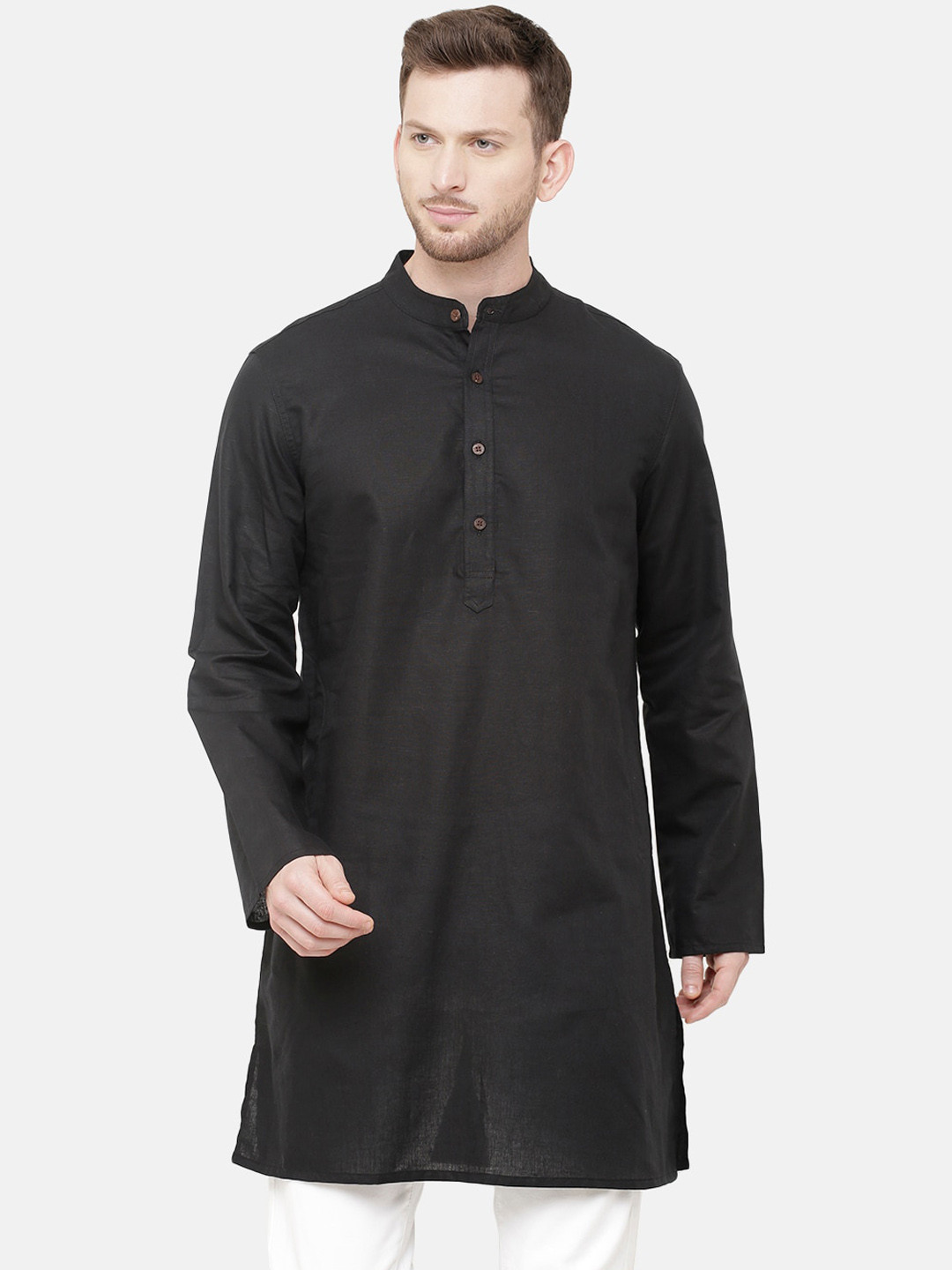 Buy Linen Club Men Black Solid Kurta Kurtas for Men 15559494 Myntra
