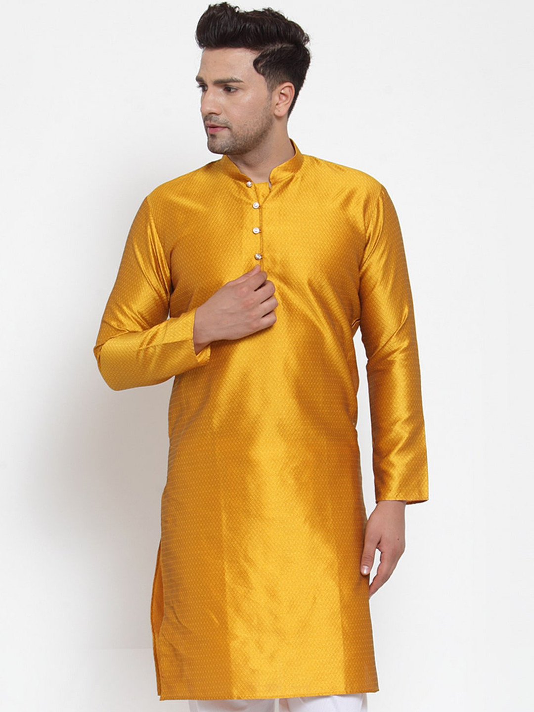 Buy Jompers Men Mustard Yellow Regular Kurta Kurtas for Men 15566142