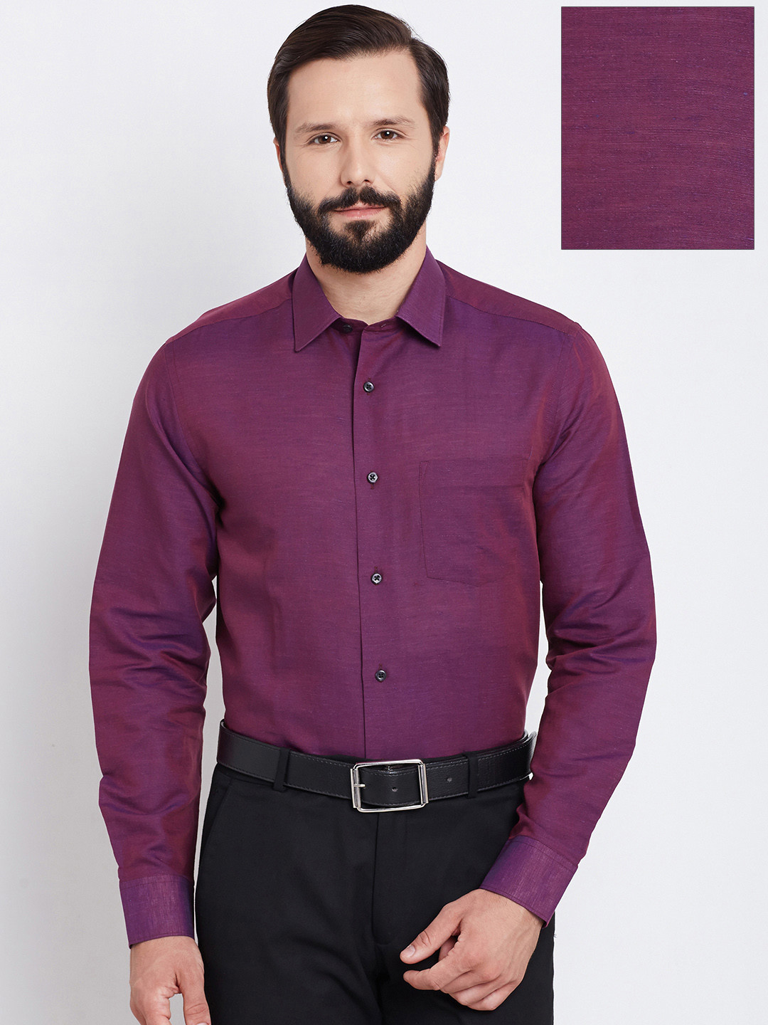 Buy Blackberrys Men Magenta Slim Fit Solid Formal Shirt - Shirts for Men 1556854 | Myntra