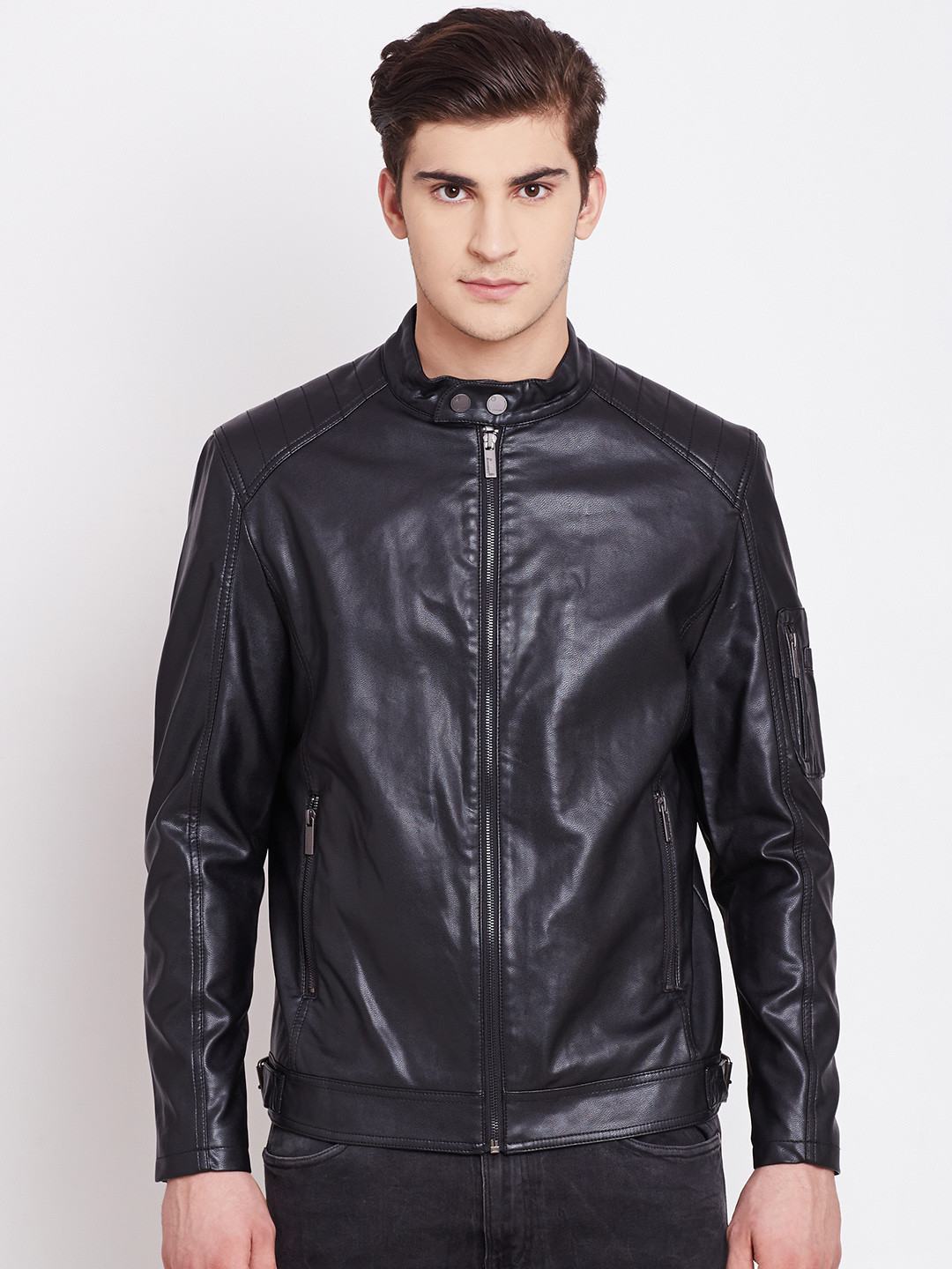 Buy Blackberrys Black Biker Jacket Jackets for Men 1556985 Myntra