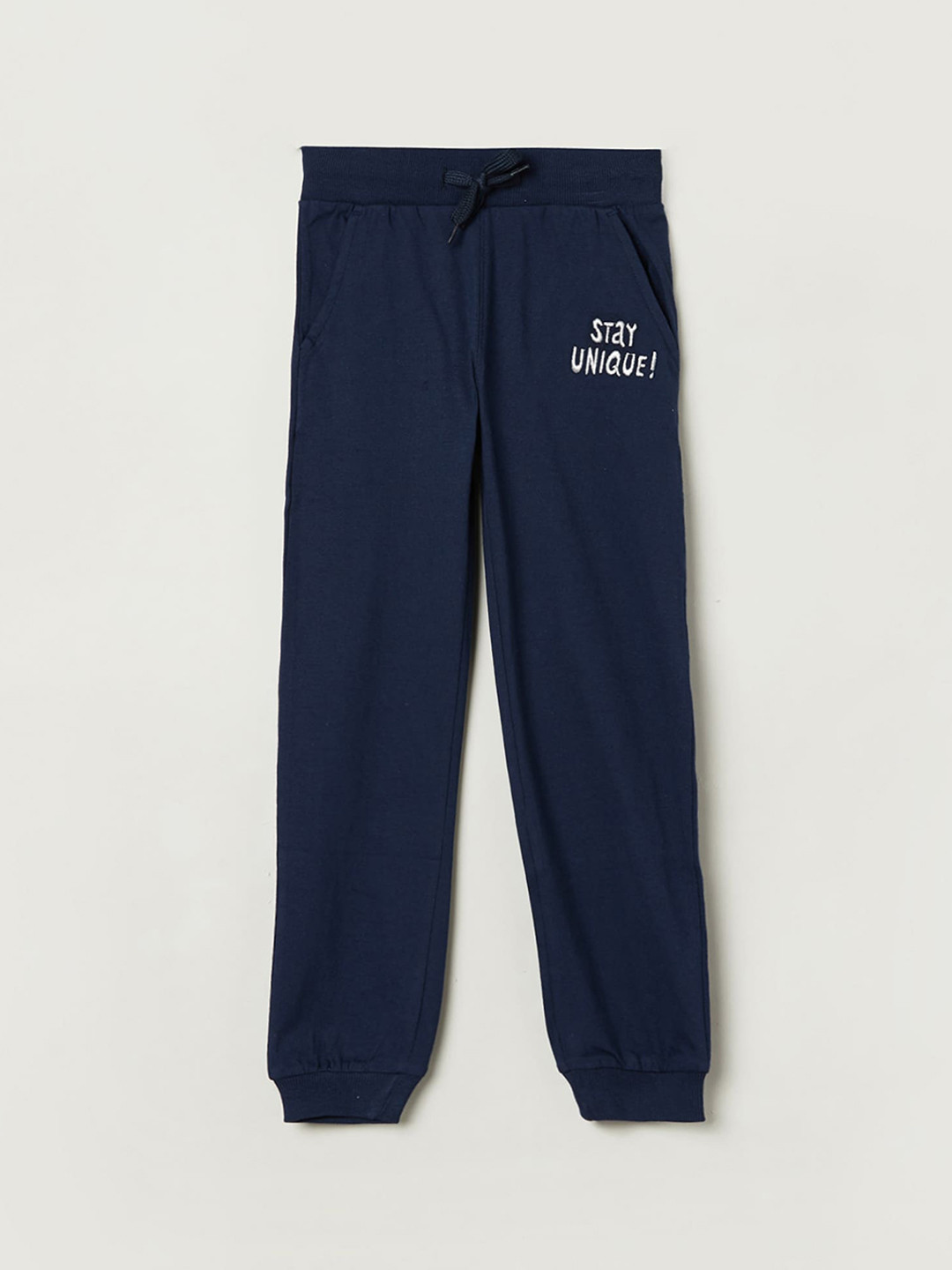 Buy Max Girls Navy Blue Cotton Joggers Trousers for Girls 15571362